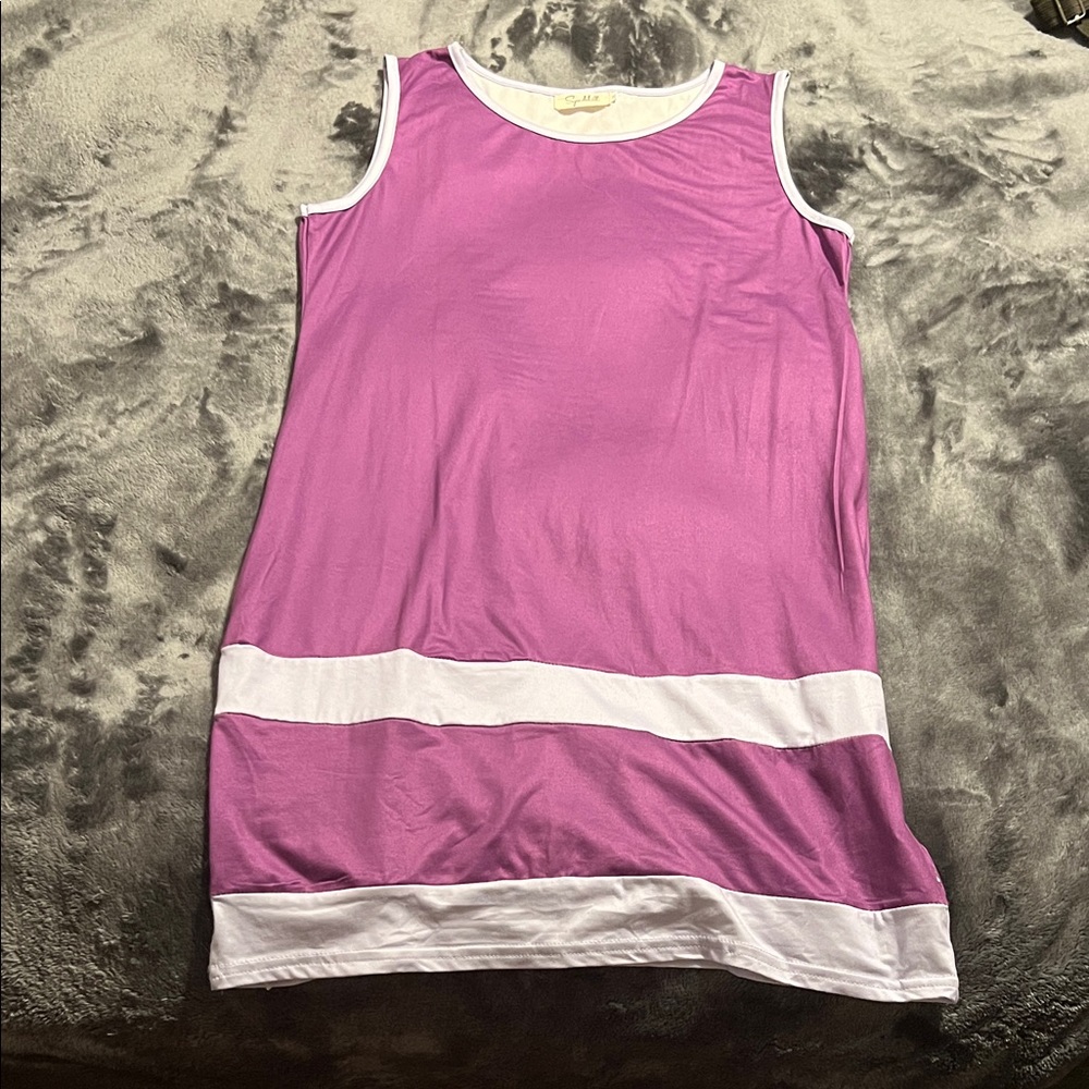 Pink and Purple Sleeveless Dress